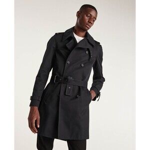 The Kooples Men's Jenna Trench Coat In Dark Navy Size 48